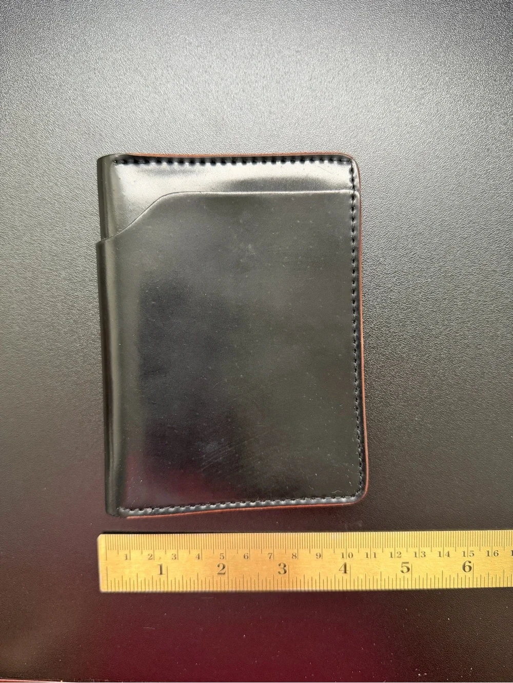New Ashland Leather Fat Herbie Bifold Pocket Wallet 100% Black Shell Cordovan